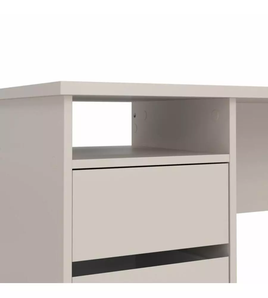 Scrivania con 3 cassetti beige 110x48,5x76 cm