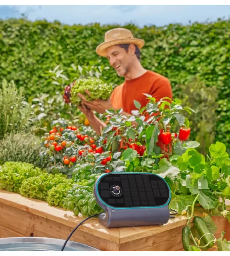 Sistema irrigazione automatica a goccia Gardena "Acquabloom" L a energia solare