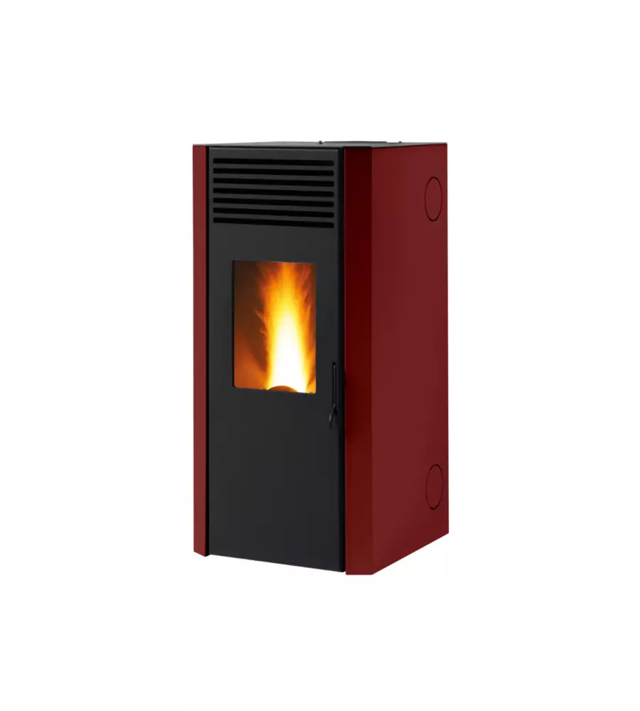 Stufa a pellet ventilata Caris "Filanta" bordeaux 9,0 kW
