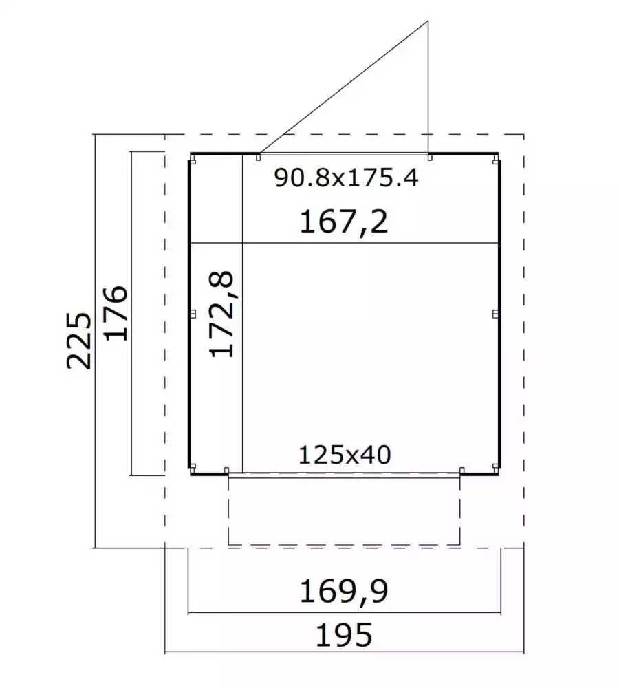 Casetta-chiosco in legno Lasita Maja "Kent 4" in abete 170x176 cm