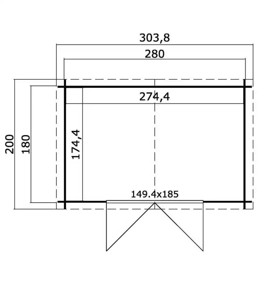 Casetta da giardino in legno Lasita Maja "Trento 1" in abete 280x180 cm