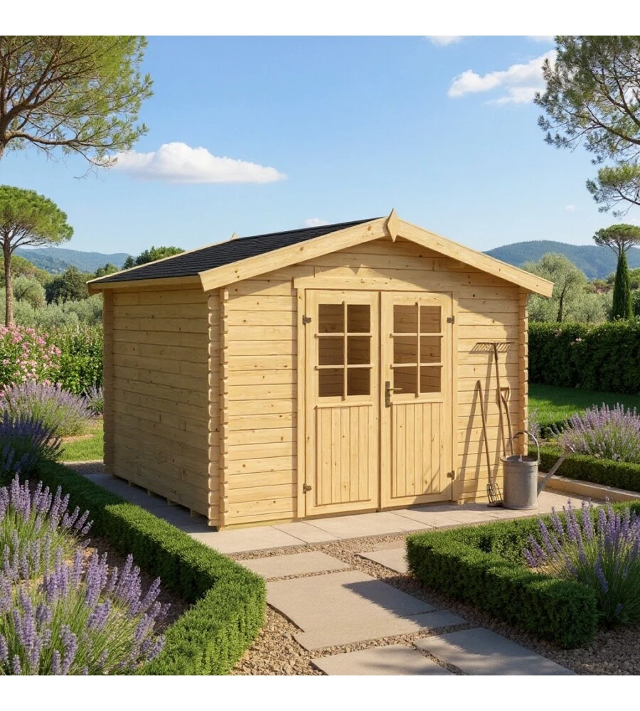 Casetta da giardino in legno Lasita Maja "Trento 3" in abete 300x300 cm