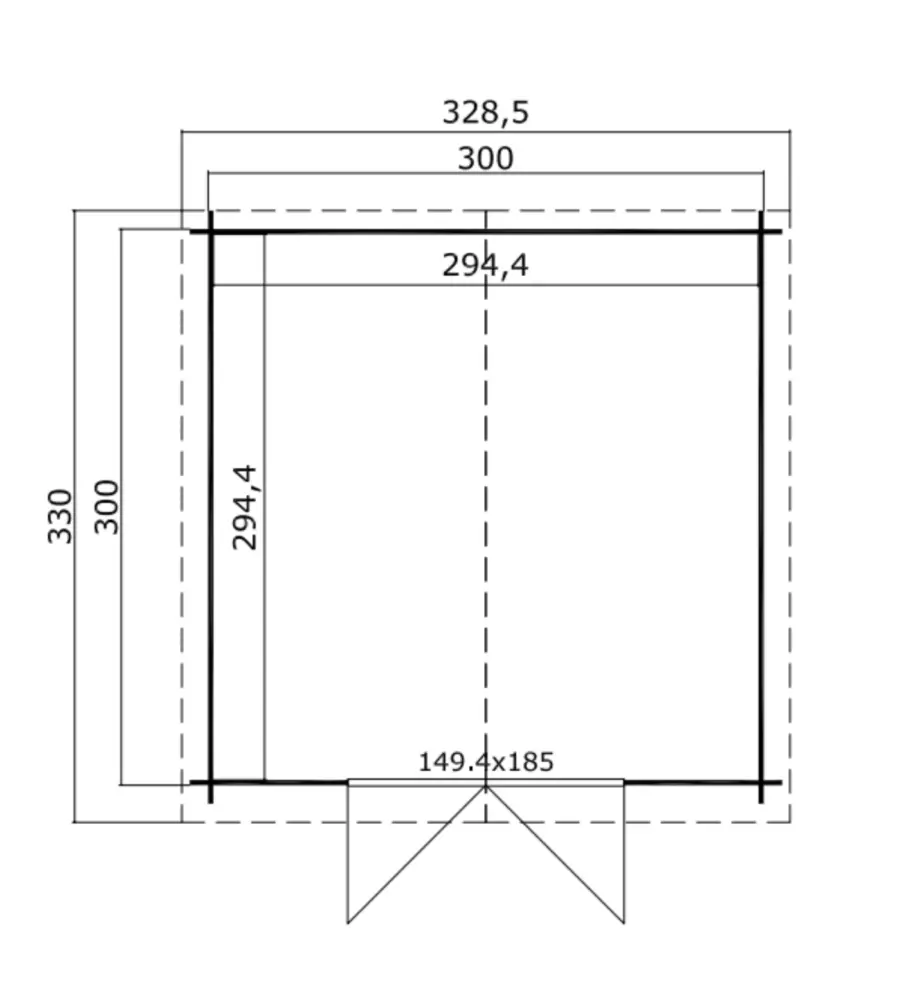 Casetta da giardino in legno Lasita Maja "Trento 3" in abete 300x300 cm