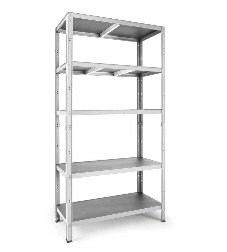 Scaffale 5 ripiani in metallo Grima "Rako" grigio portata 400 kg 100x40x188 cm