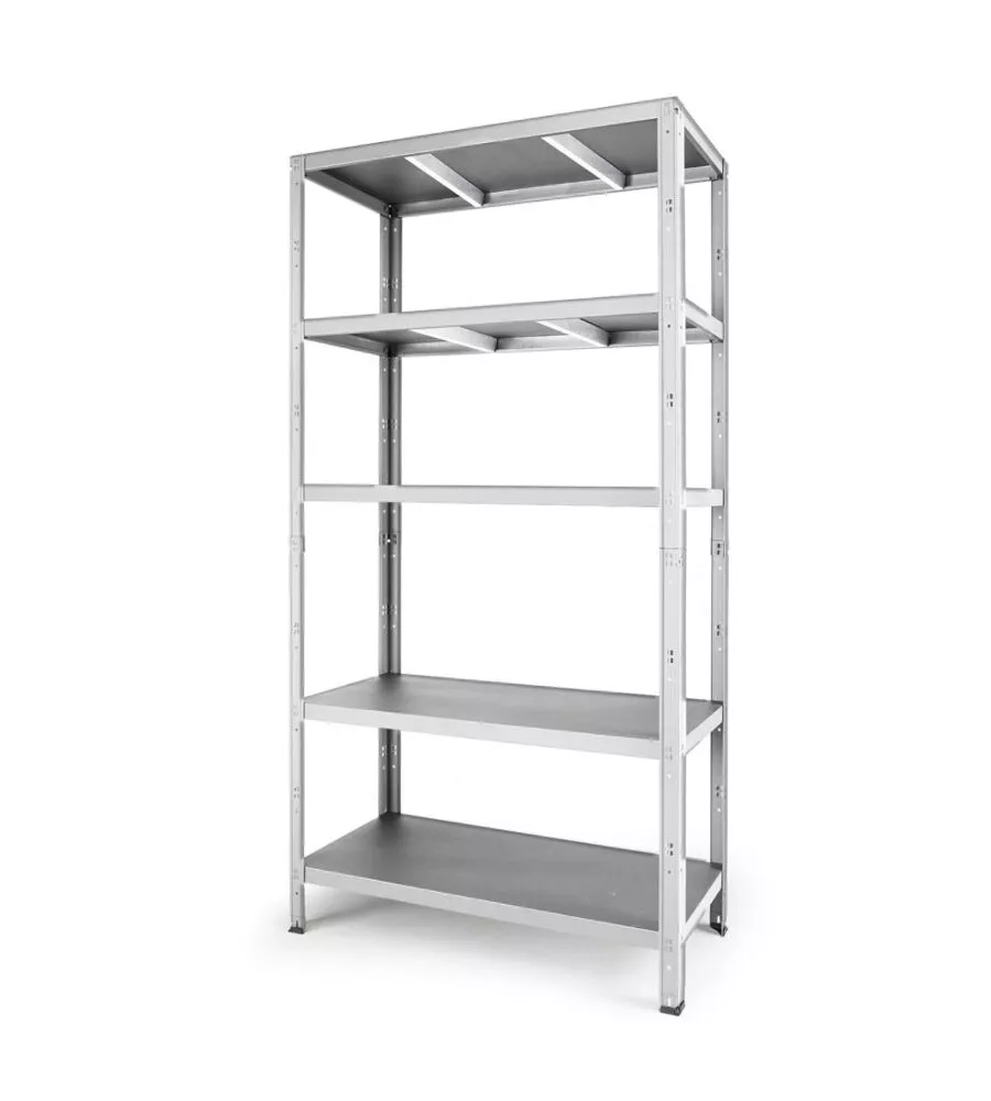 Scaffale 5 ripiani in metallo Grima "Rako" grigio portata 500 kg 100x40x188 cm
