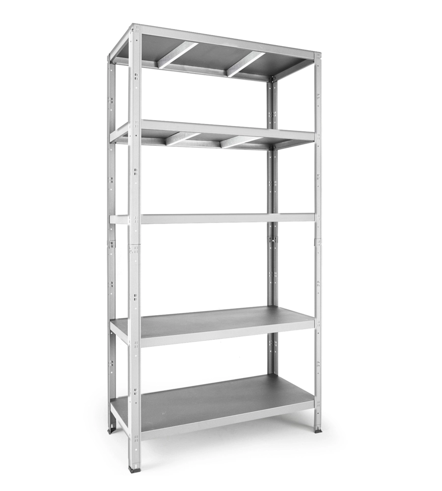 Scaffale 5 ripiani in metallo Grima "Rako" grigio portata 500 kg 100x40x188 cm