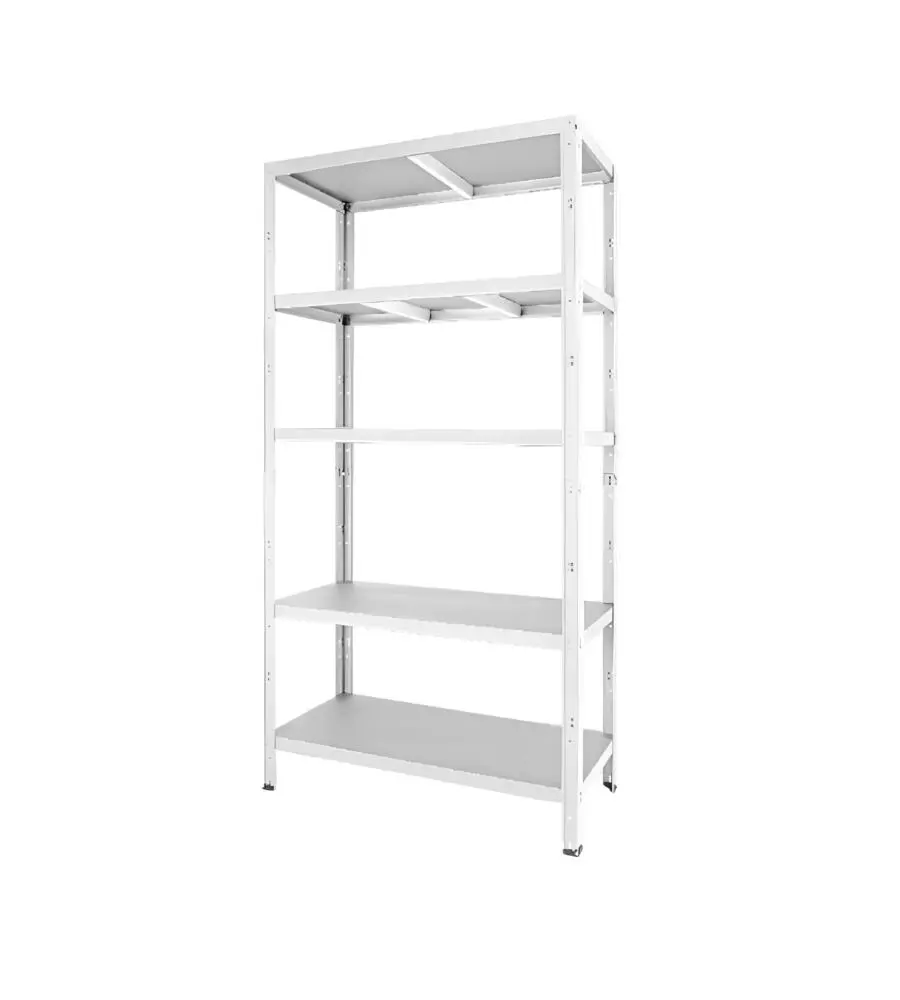 Scaffale 5 ripiani in metallo Grima "Rako" bianco 500 kg 100x40x188 cm