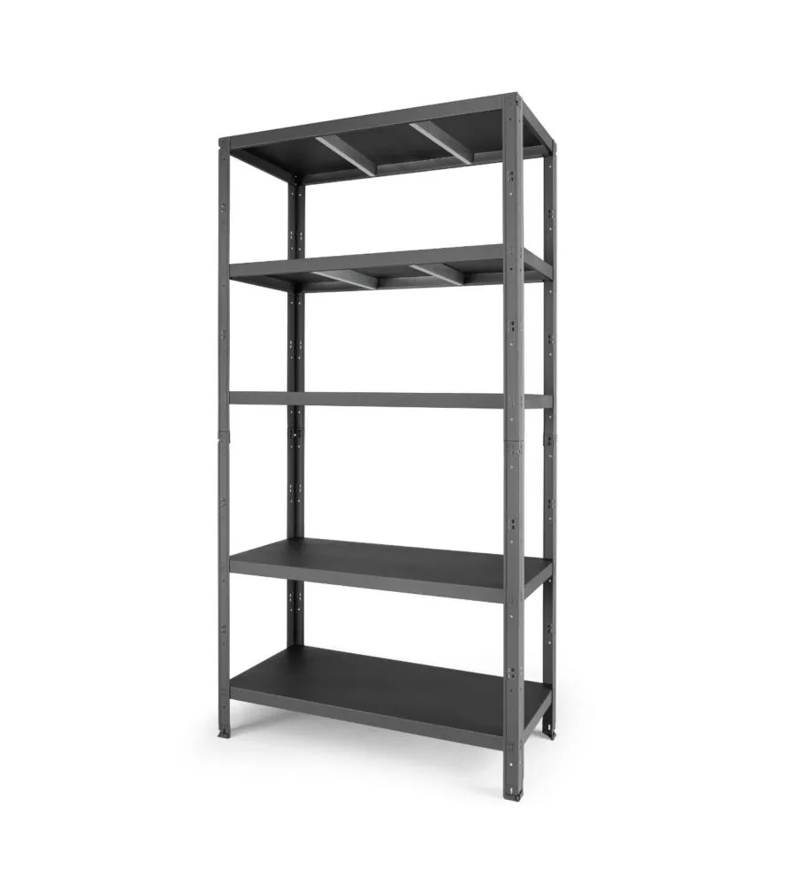 Scaffale 5 ripiani in metallo Grima "Rako" nero 750 kg 100x40x188 cm
