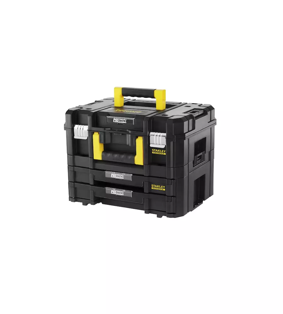 Kit cassetta porta utensili elettrici e cassettiera 2 cassetti Stanley "Pro-Stack Fatmax"