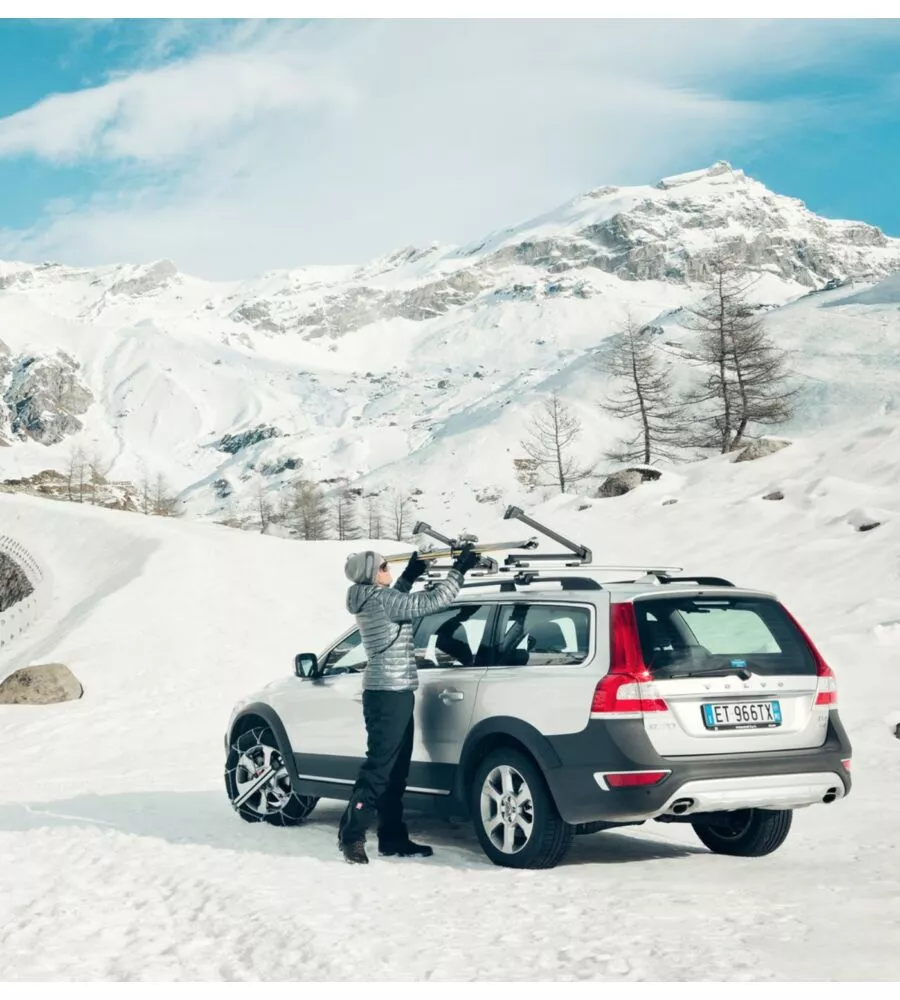 Portasci tetto auto Thule "Snowpack" grigio 2 paia