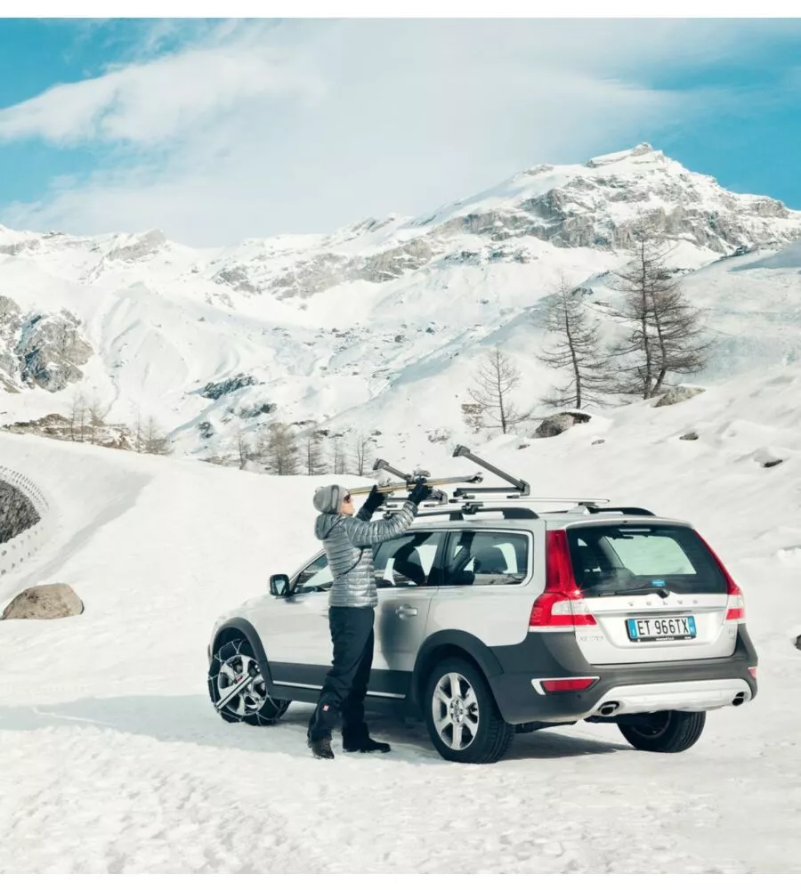 Portasci tetto auto Thule "Snowpack" grigio 4 paia
