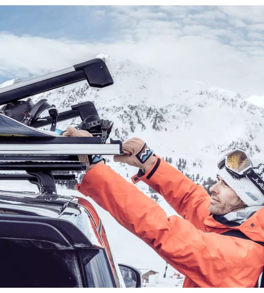 Portasci tetto auto Thule "Snowpack" grigio 5 paia