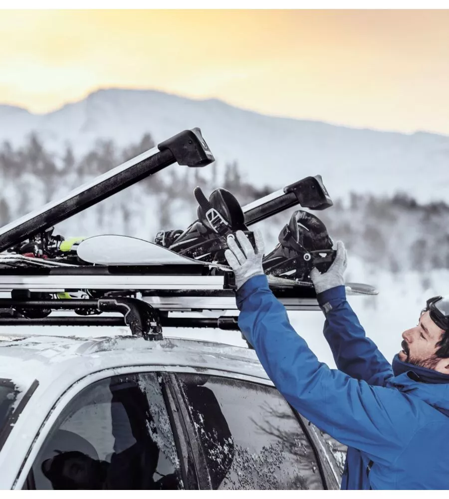 Portasci tetto auto Thule "Snowpack" nero 5 paia