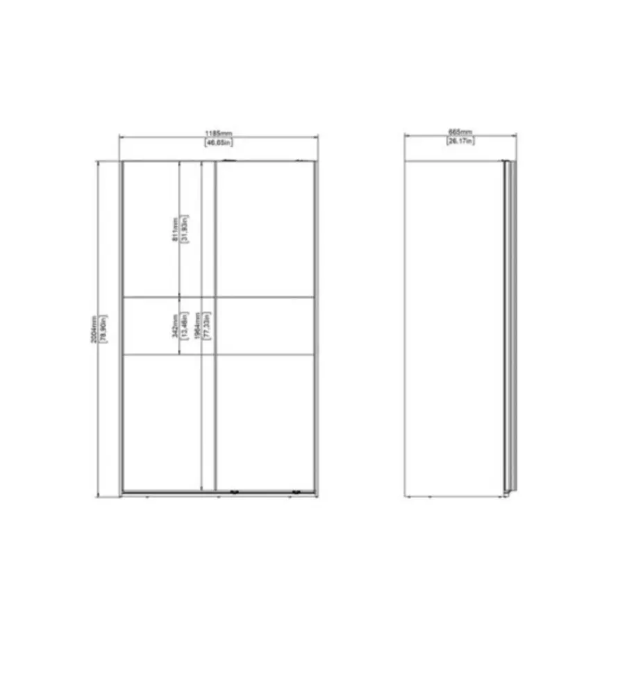 Armadio scorrevole "Como L120" quercia 118,5x62x200,4 cm