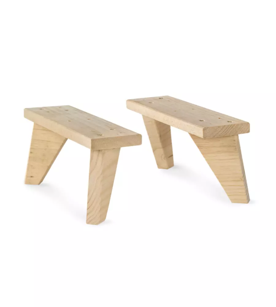 Set 2 piedini in pino massiccio 31x9x13,5 cm
