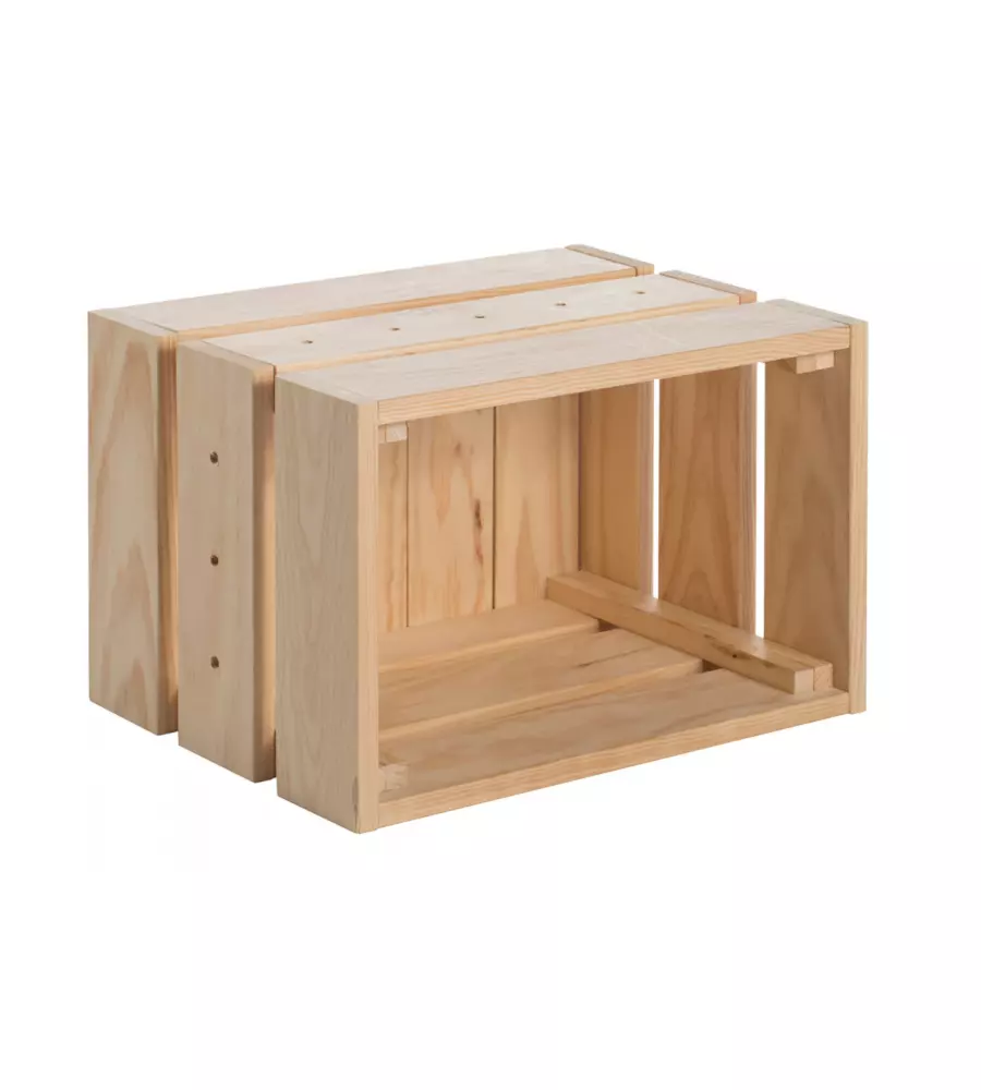 Cassa in pino massiccio 38,4x25,6x28 cm
