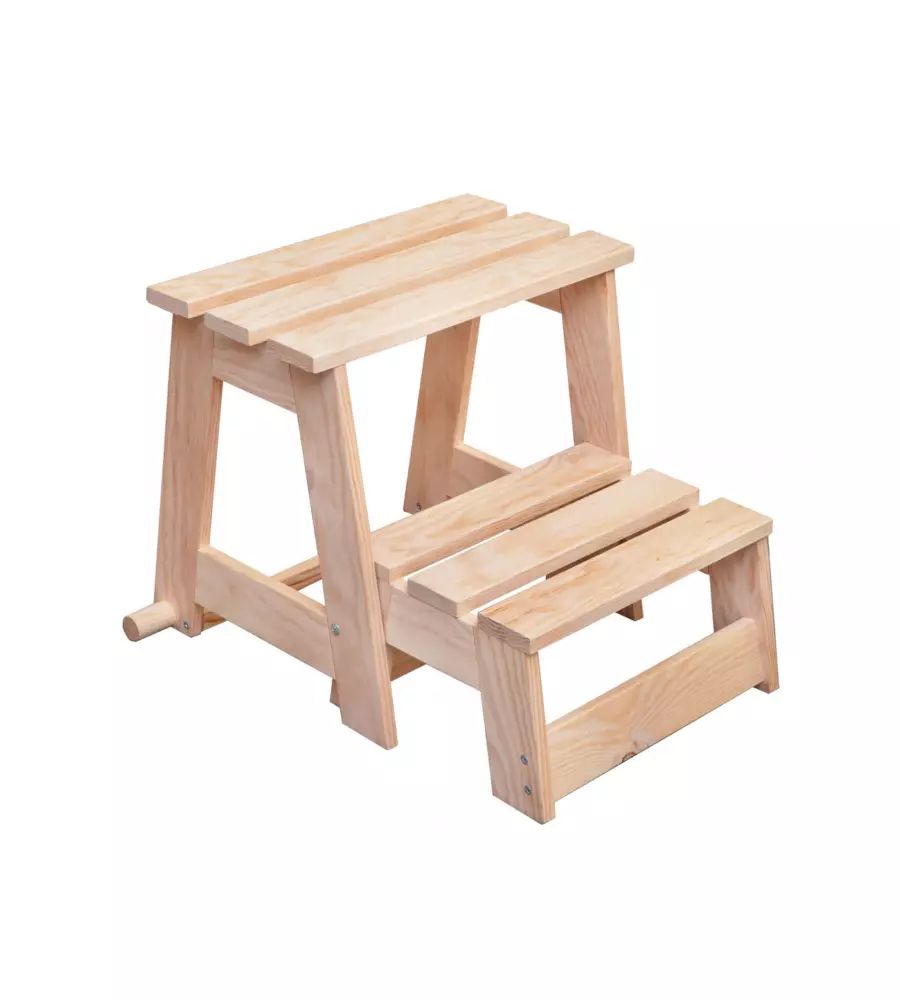 Sgabello con scaletta pieghevole