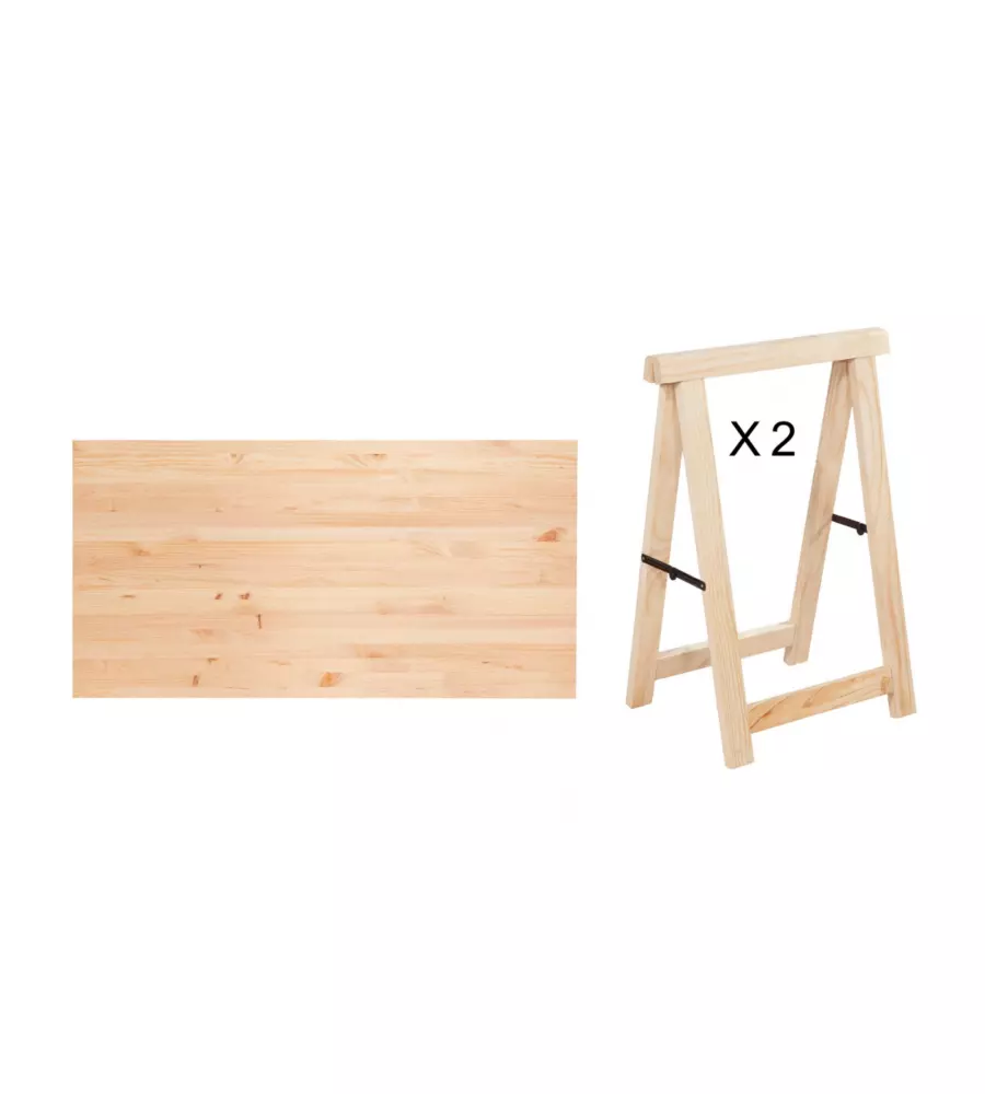Kit tavolo con 1 piano e 2 cavalletti