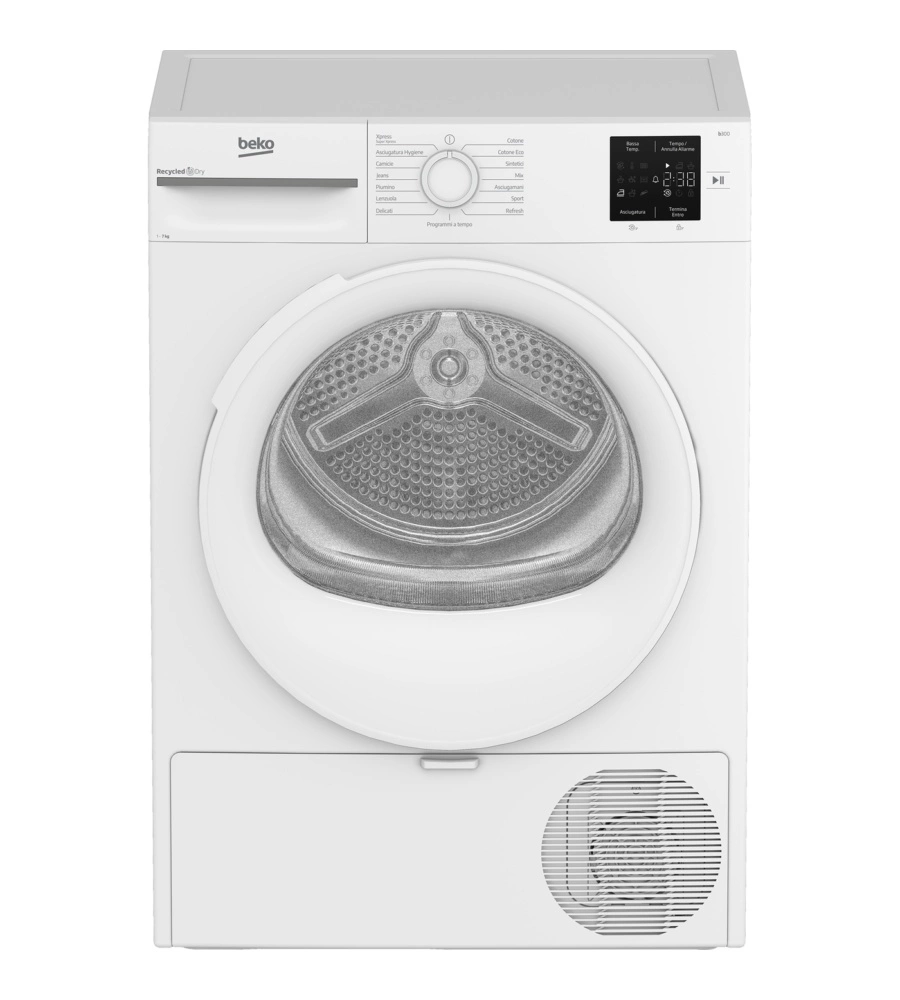 Asciugatrice a pompa di calore slim Beko "BMT73EW" carico 7 kg classe energetica D