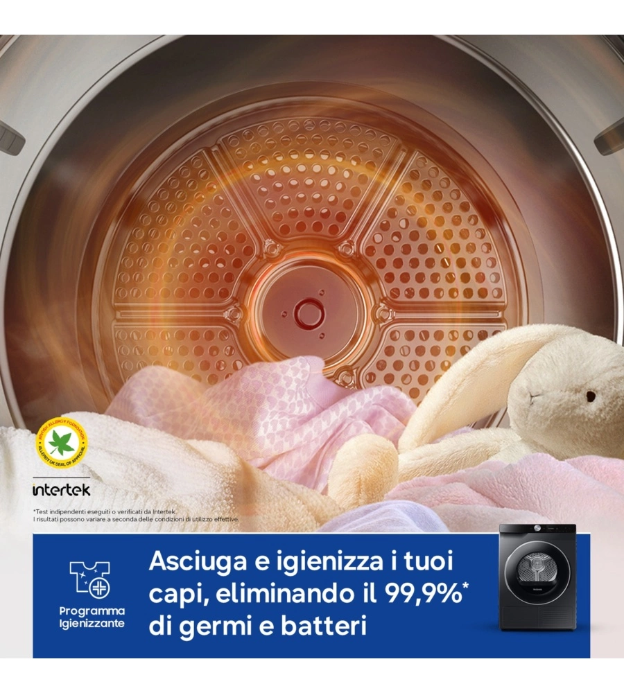 Asciugatrice a pompa di calore Samsung "Series 6 DV90DG6845LB" carico 9 kg classe energetica A