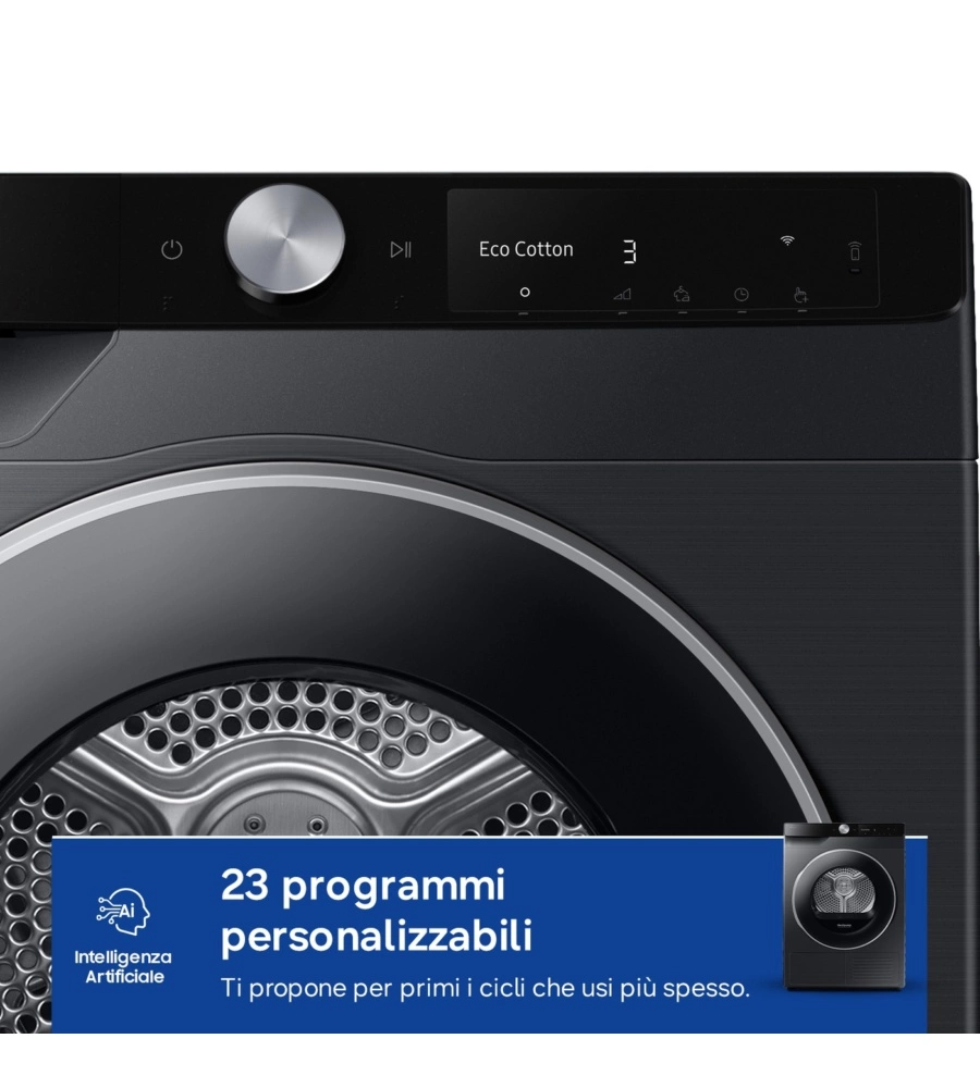 Asciugatrice a pompa di calore Samsung "Series 6 DV90DG6845LB" carico 9 kg classe energetica A