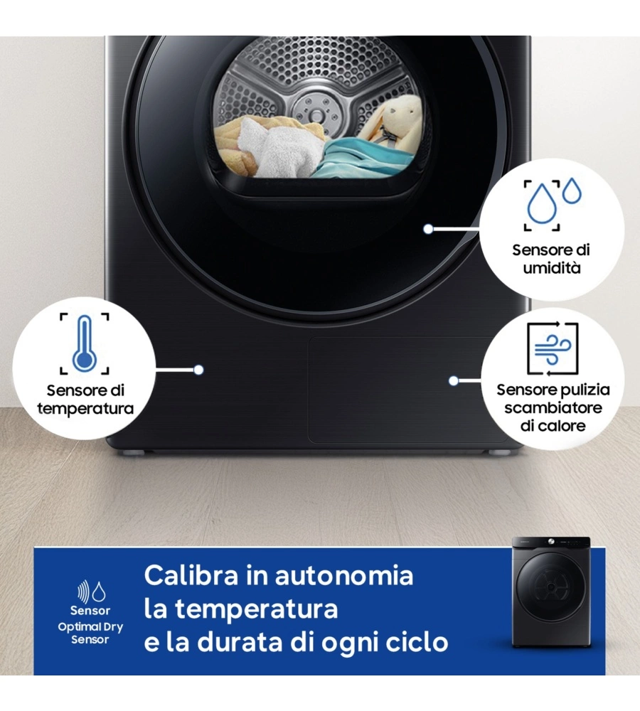 Asciugatrice a pompa di calore Samsung "DV16DG8600BVU3" carico 16 kg classe energetica C