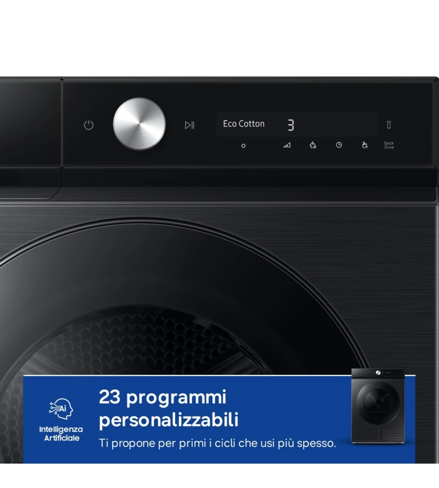 Asciugatrice a pompa di calore Samsung "DV90DB7845GBU3" carico 9 kg classe energetica A