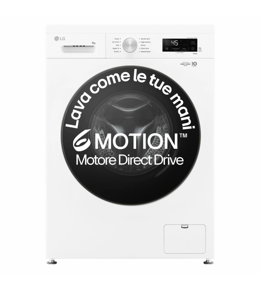 Lavatrice smart LG "F4NX1009NWB" classe energetica 9 kg classe energetica A