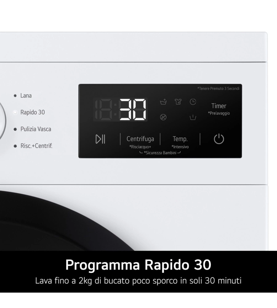 Lavatrice slim LG "F4NA10S8NWK" carico 8 kg classe energetica A