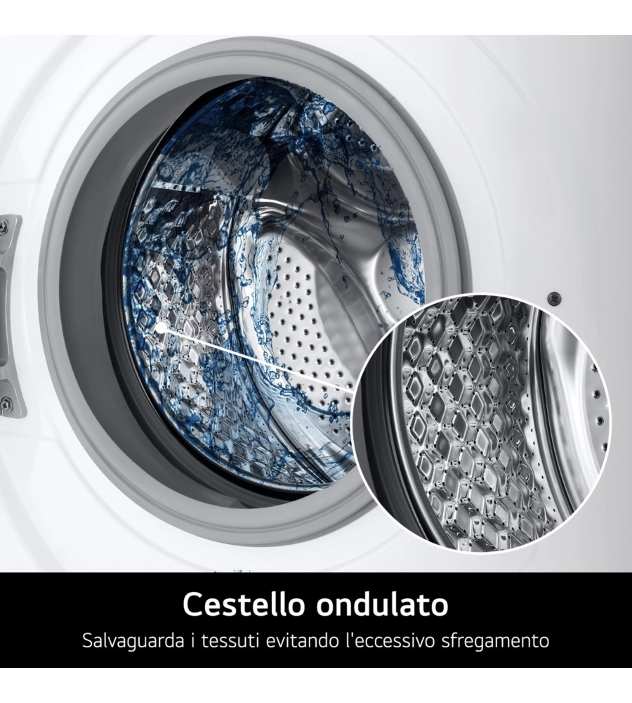 Lavatrice slim LG "F4NA10S8NWK" carico 8 kg classe energetica A