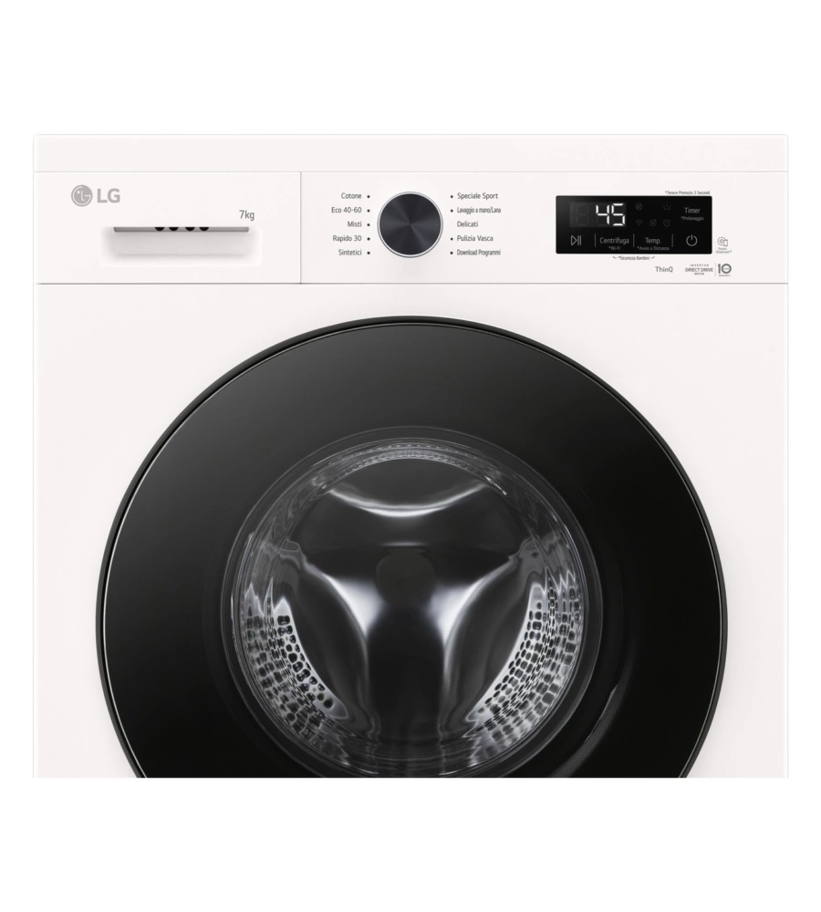 Lavatrice slim LG "F2NX10S7NWB" carico 7 kg classe energetica A