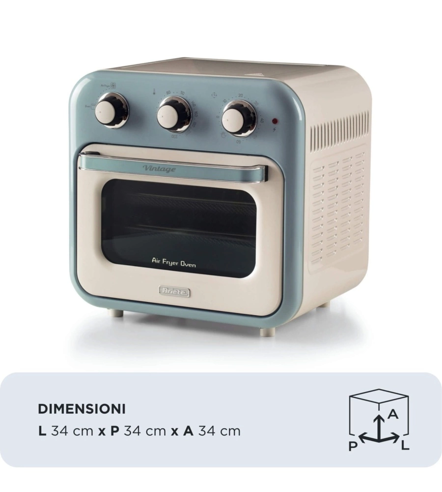 Friggitrice ad aria e forno Ariete "4632 Vintage" celeste 16 lt 1400W