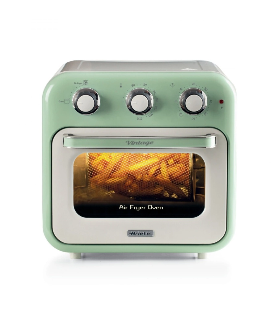Friggitrice ad aria e forno Ariete "4632 Vintage" verde 16 lt 1400W