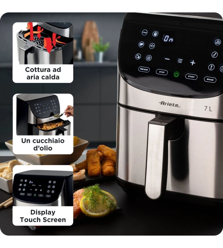 Friggitrice ad aria Ariete "4628" nero 7 lt 1800W