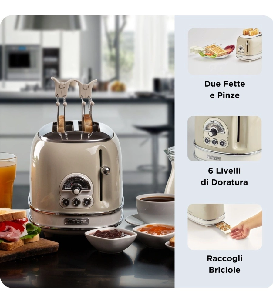 Tostapane Ariete "155 Vintage" beige 810W