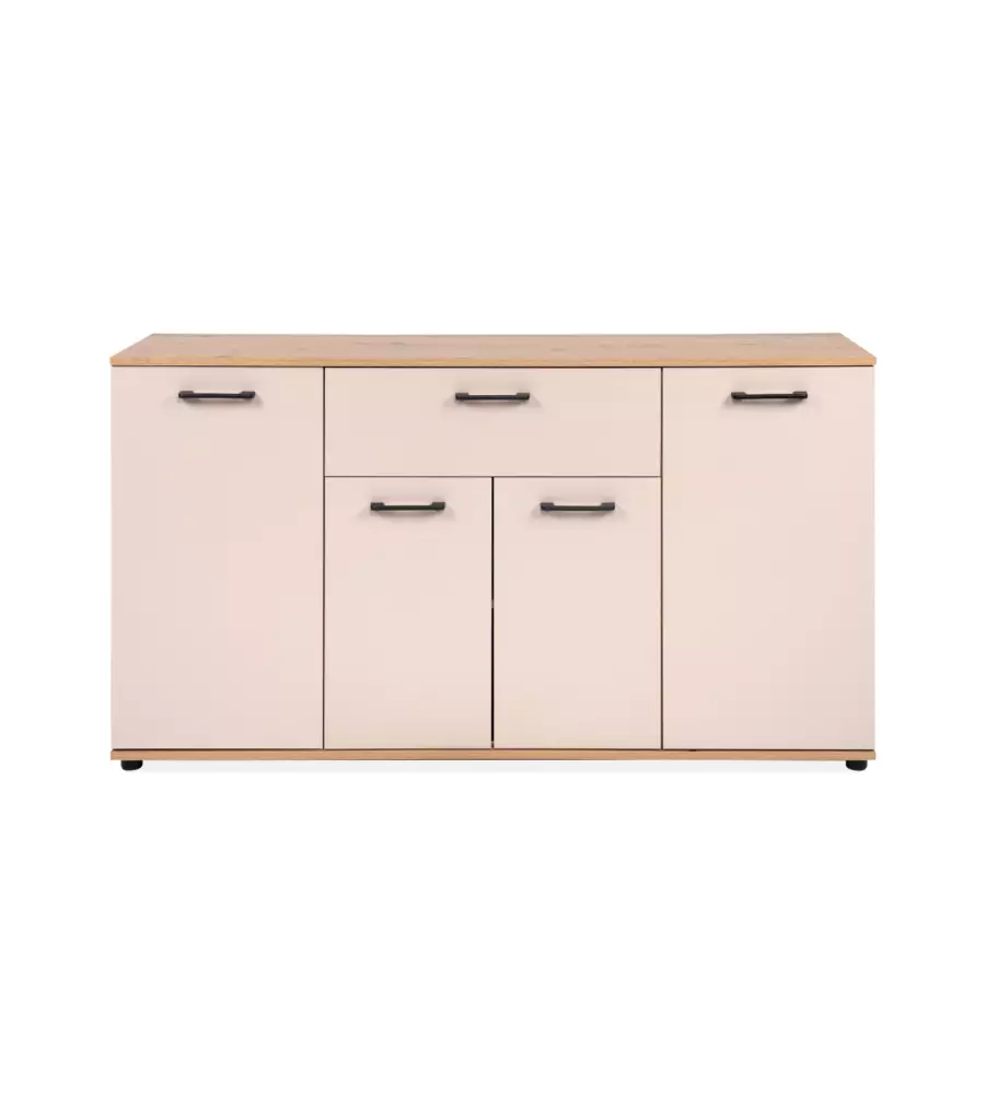 Mobile "Madia" 4 ante e 1 cassetto quercia-beige 138x30x75 cm