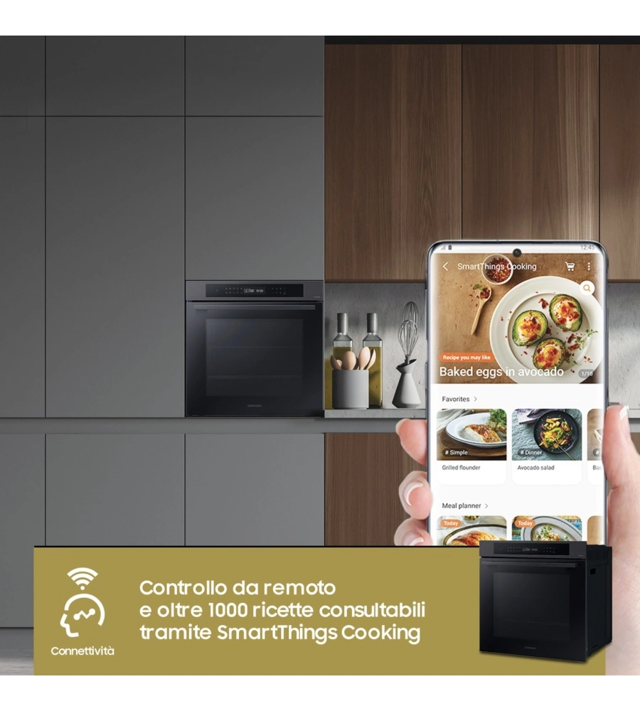 Forno elettrico da incasso Samsung "NV7B4040VBB" Black inox classe energetica A+