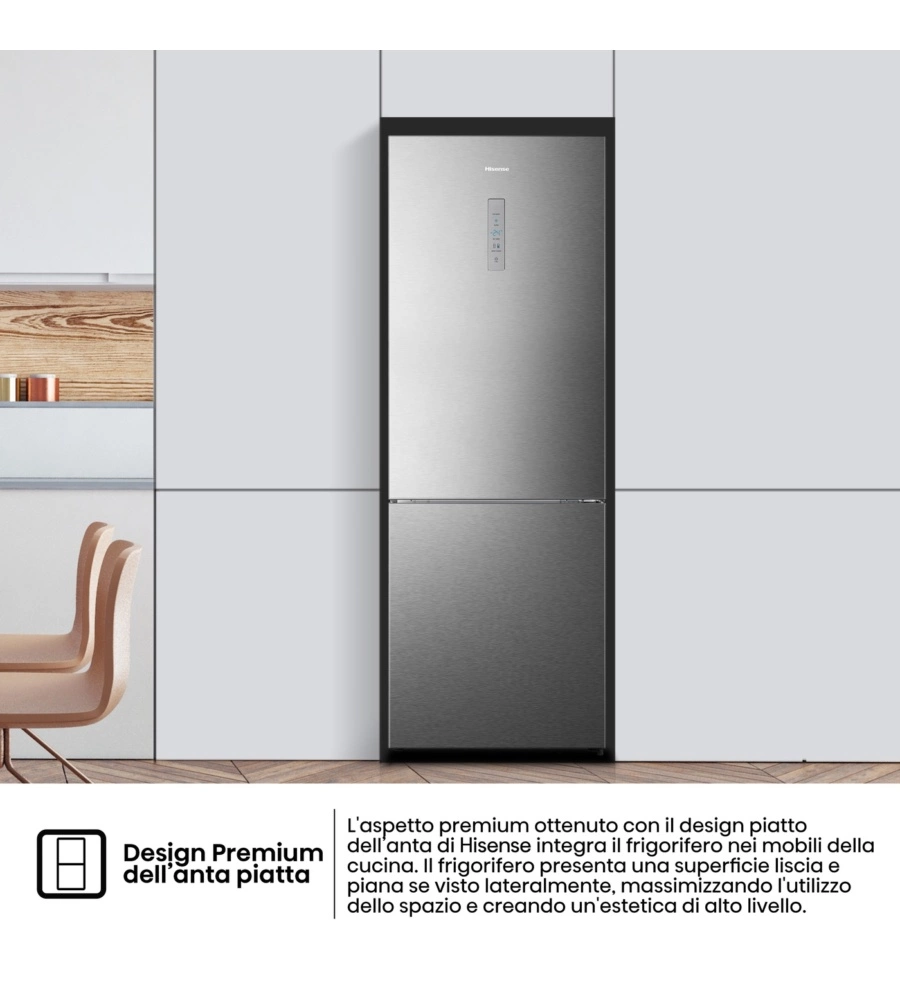 Frigorifero Combinato Hisense "RB64N4BIE" grigio 70x69,4x200 cm classe energetica E