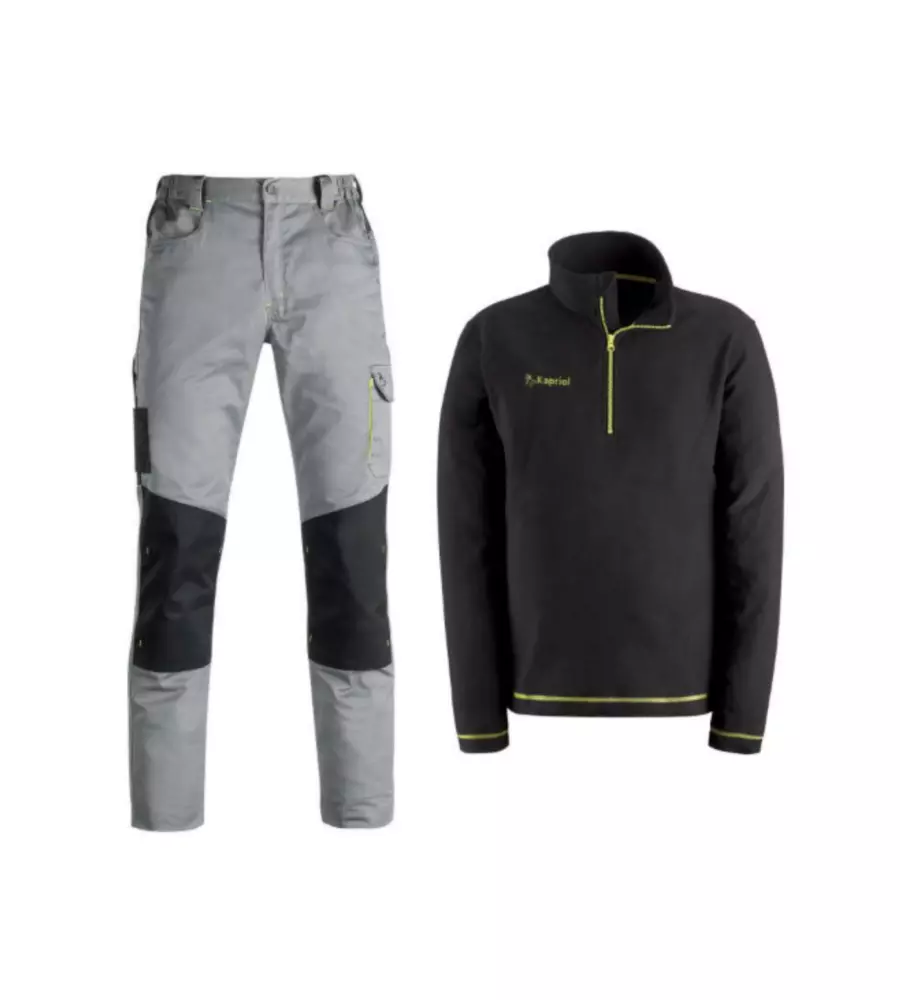 Kit Kapriol abbigliamento pantalone grigio e micropile nero taglia XXL