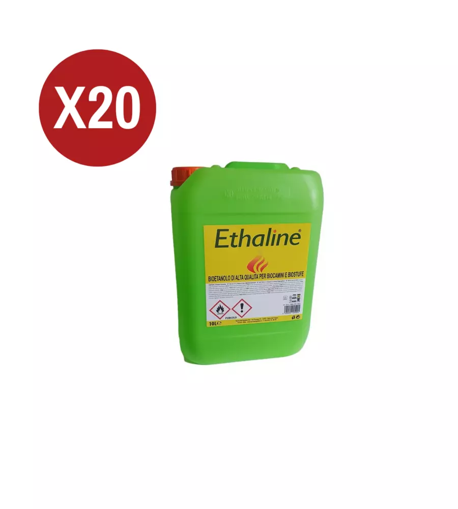 Bioetanolo liquido tecno air system "Ethaline" 20 taniche da 10 lt - totale di 200 litri
