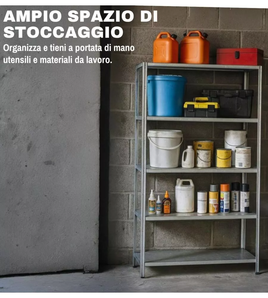 Scaffale in metallo 5 ripiani Easy System 400 kg 100x40x187 cm 2 pezzi