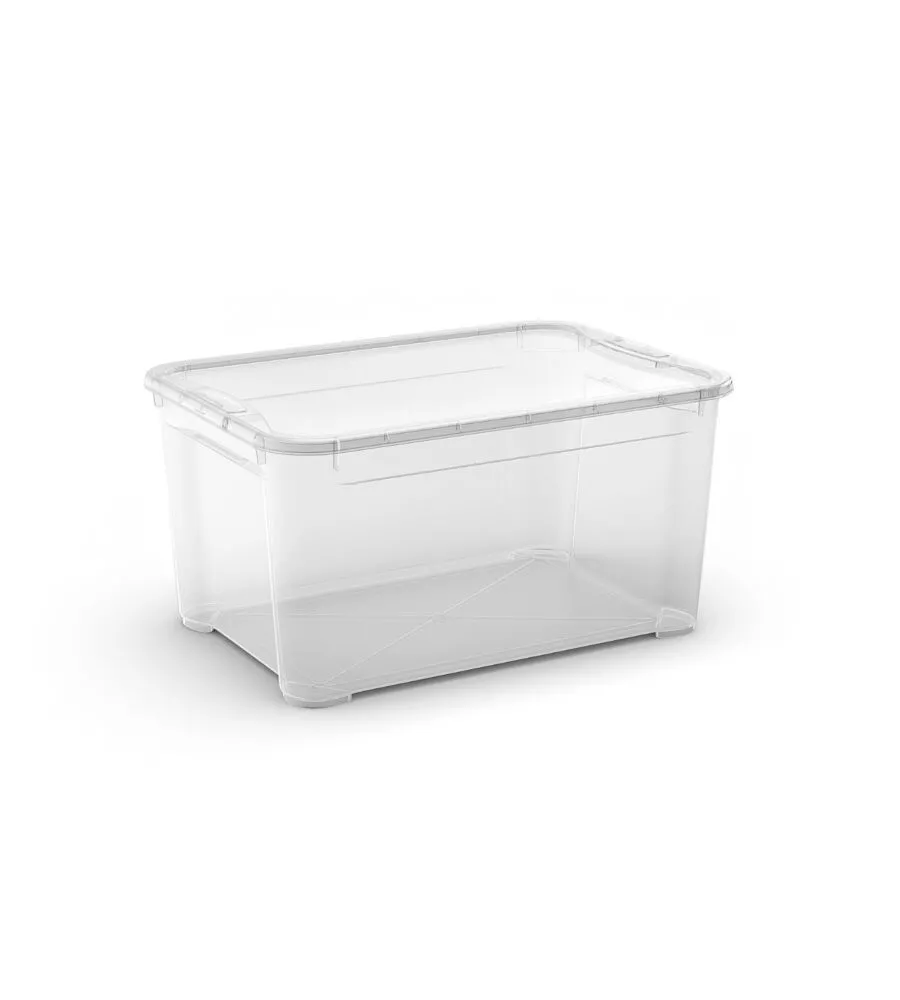 4 pezzi contenitori con coperchio trasparente Keter "Tbox" L in plastica 47 litri 55,6x39,1x28,3 cm