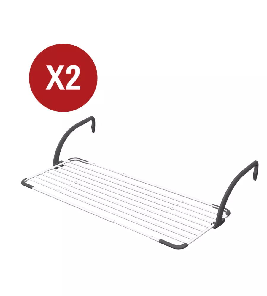2 pezzi stendibiancheria da balcone estensibile Vileda "Brezza Extend" nero 20 mt