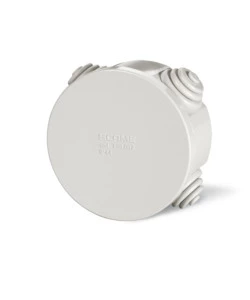 POLY POOL - SCATOLA DI DERIVAZIONE DA PARETE CON PASSACAVI Ø 80 MM X 40 MM IP44 GRIGIA