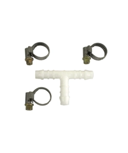 GIUNZIONE PER TUBI A "T" + 2 FASCETTE - 12 MM = 1/2”