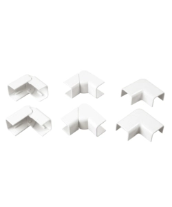 POLY POOL - KIT ACCESSORI N° 1 PER CANALE 20 X 15 MM, ANGOLO ESTERNO, INTERNO E PIANO BIANCO