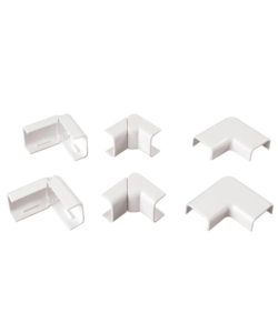 POLY POOL - KIT ACCESSORI N° 1 PER CANALE 20 X 10 MM, ANGOLI ESTERNI, INTERNI E PIANI BIANCO