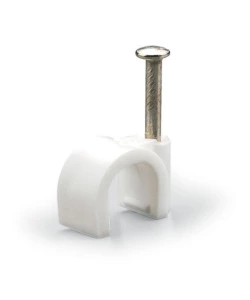 POLY POOL - 50 GRAFFETTE FISSACAVO PER CAVO TONDO Ø 7 MM BIANCHE