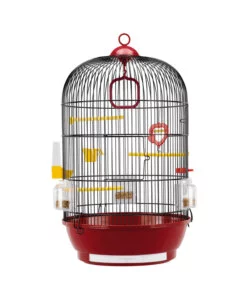 GABBIA PER UCCELLI FERPLAST "DIVA" NERA/ROSSA, 40X65 CM
