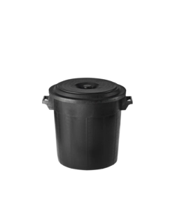 BIDONE PER IMMONDIZIE CON COPERCHIO DA 50 LITRI NERO